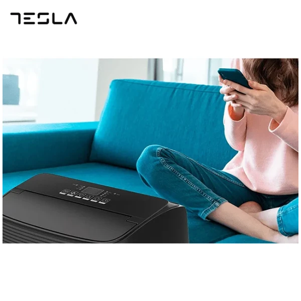 Мобилен климатик Tesla TTMYB-12CHW, Черен,  12 000 BTU, A/A+, WI-FI